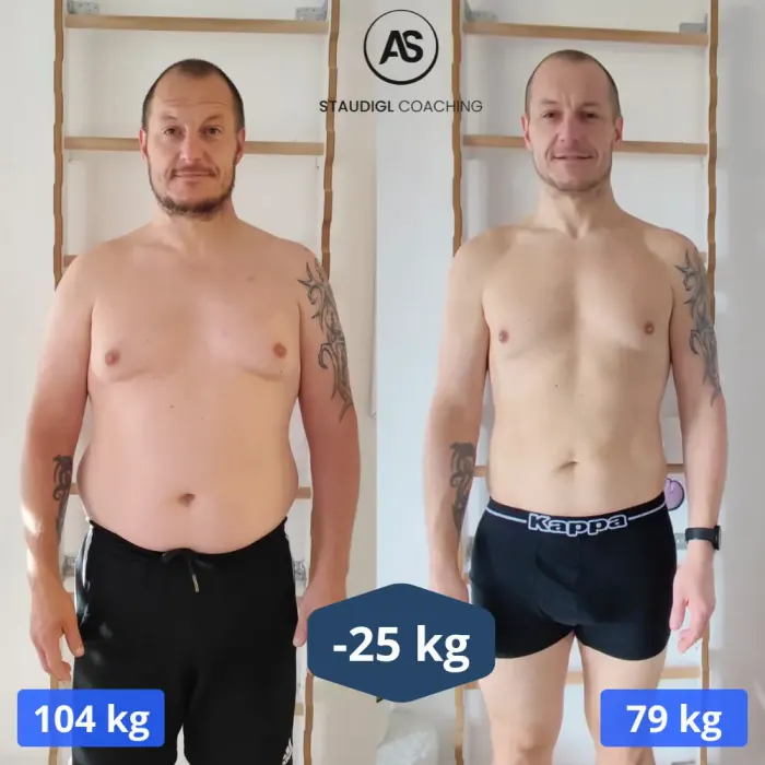 Vorher-Nachher-Bild von Andreas Ritt: von 113 kg auf 90 kg