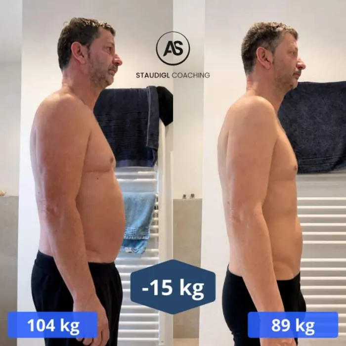 Vorher-Nachher-Bild von Norbert: von 104 kg auf 89 kg